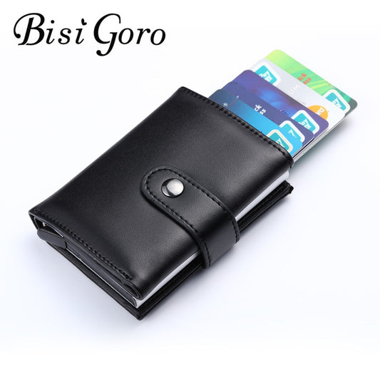 Men And Women Genuine Leather Credit card Case Pocket Box Business ID Card Holder Cover Birthaday Gifts