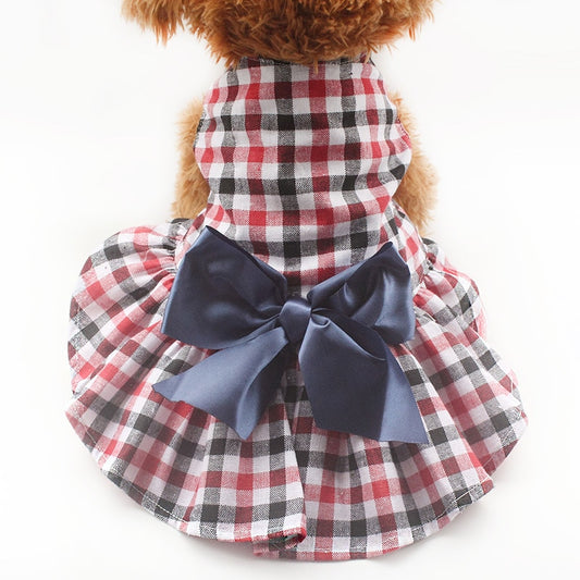 Armi store Fashion Plaid Dog Dresses Princess Dress For Dogs 6071062 Puppy Clothes Supplies XS S M L XL